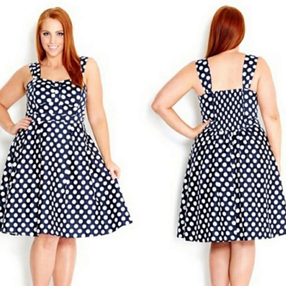 Blue polka dot dree